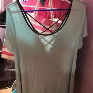 Baby Blue Criss cross T-shirt